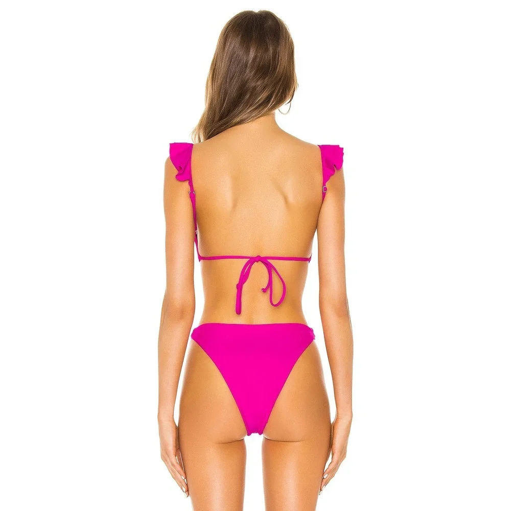 TULAROSA RAEA BIKINI TOP SOLANGE BOTTOM SWIMSUIT Women's‎ Size XL HOT PINK
